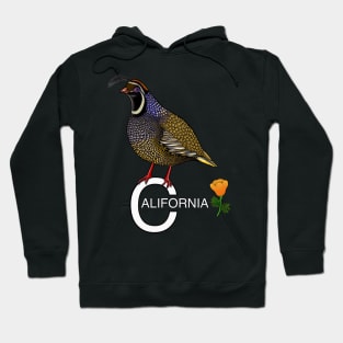 California quail state bird Californian poppy flowers Hoodie